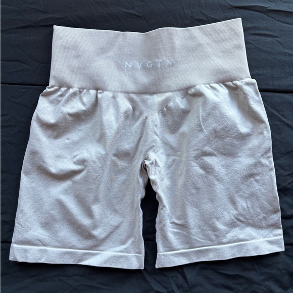 NVGTN Pants - NVGTN Solid Seamless Shorts High Waisted Beige Tan Size S